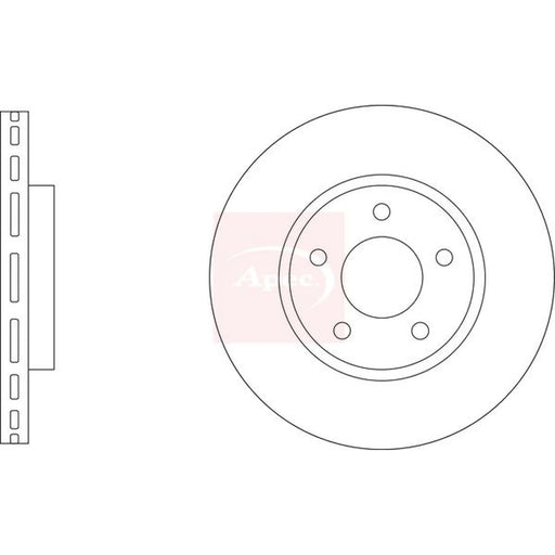 Apec 2 x Vented Front Brake Discs DSK3412