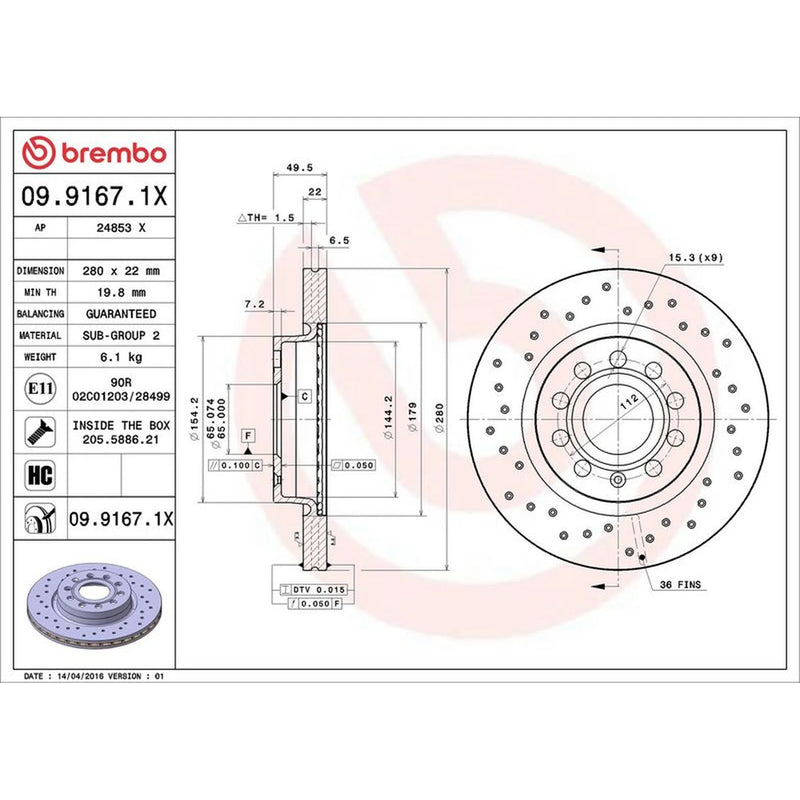 Brembo Xtra 2 x / Front Brake Discs 09.9167.1X