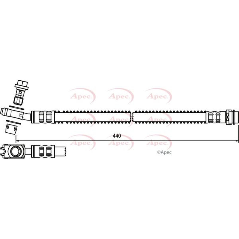 Apec Brake Hydraulic Hose Line Rear HOS3743