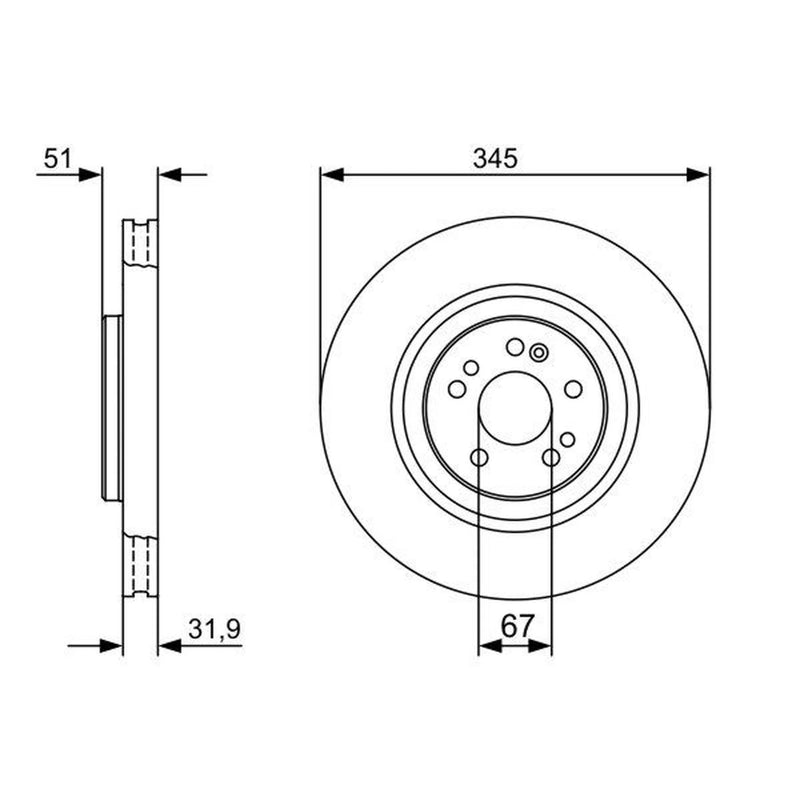 Bosch 2 x Vented Front Brake Discs 0 986 479 405