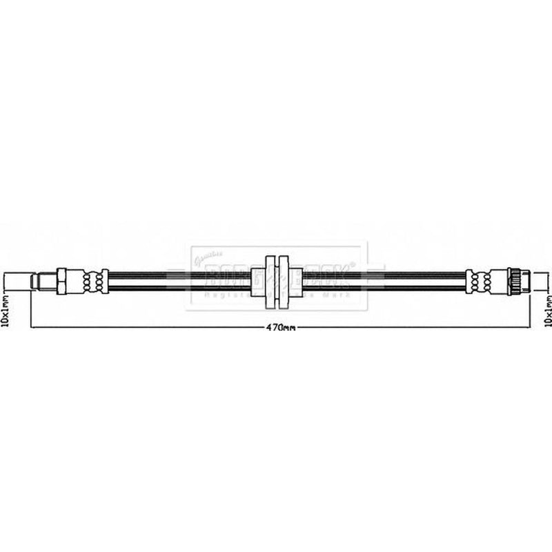 Borg & Beck Brake Hydraulic Hose Line Front Left BBH8335