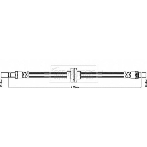Borg & Beck Brake Hydraulic Hose Line Front Left BBH8335