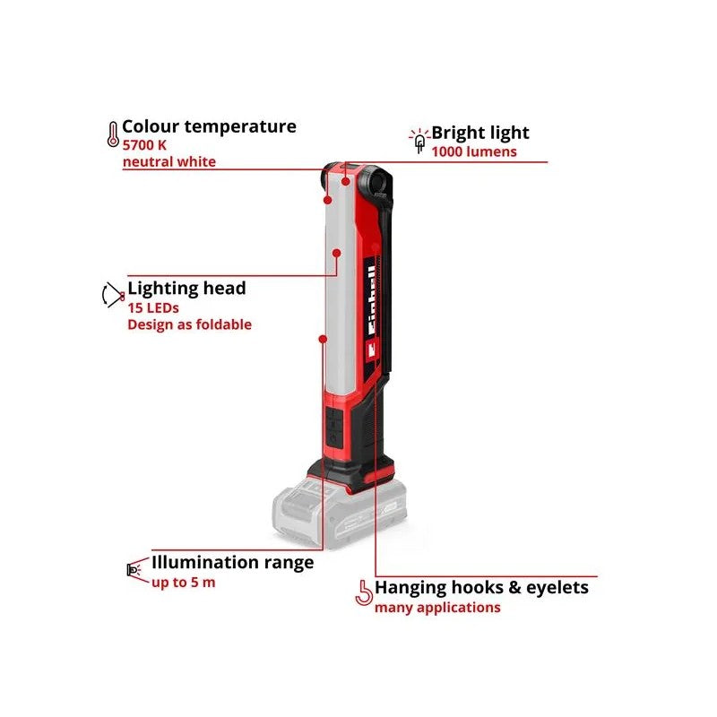 Einhell TE-CL 18/1000 S Li - Solo Cordless Light 18V Bare Unit - 4514180