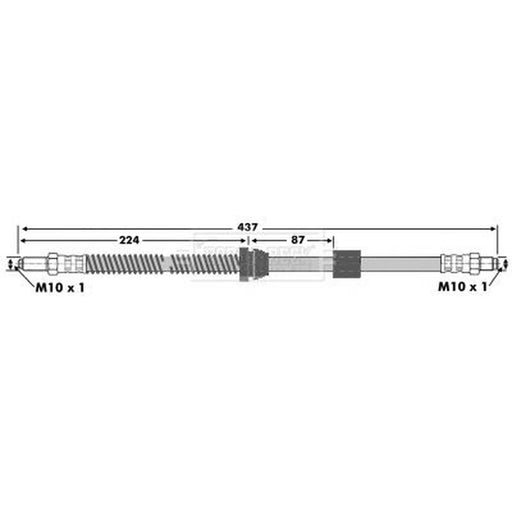 Borg & Beck Brake Hydraulic Hose Line Front Left BBH6963