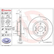 Brembo 2 x Internally Vented Front Brake Discs 09.C047.11
