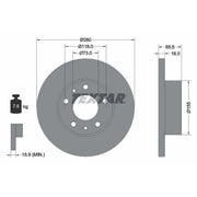 Textar 2 x Solid Front Brake Discs 92073703