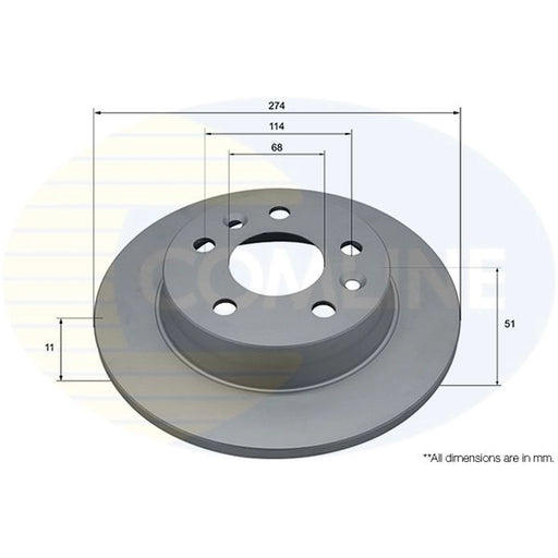 Comline 2 x Solid Rear Brake Discs ADC5349