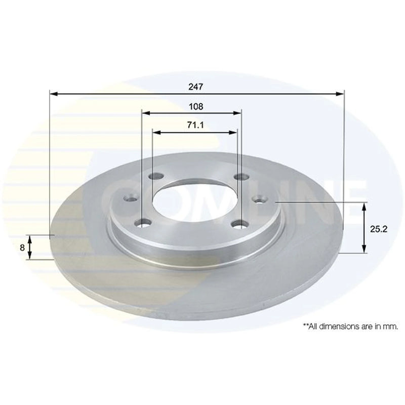 Comline 2 x Solid Rear Brake Discs ADC1512