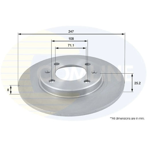 Comline 2 x Solid Rear Brake Discs ADC1512