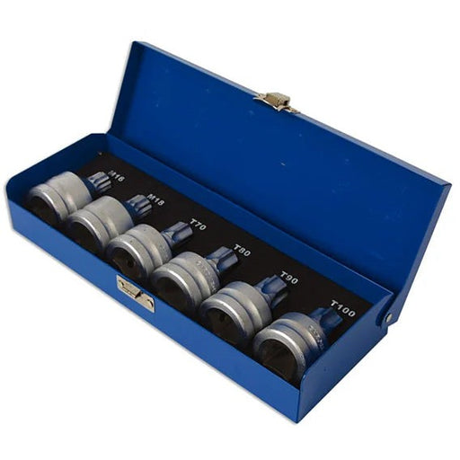 Laser Tools Tamperproof Spline & Star Socket Bit Set 3/4"D 6pc - PL