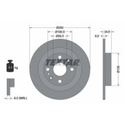 Textar 2 x Solid Rear Brake Discs 92061700