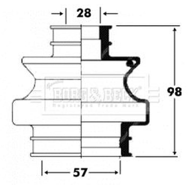 Borg & Beck Drive Shaft Bellow Kit Rear Left BCB6093