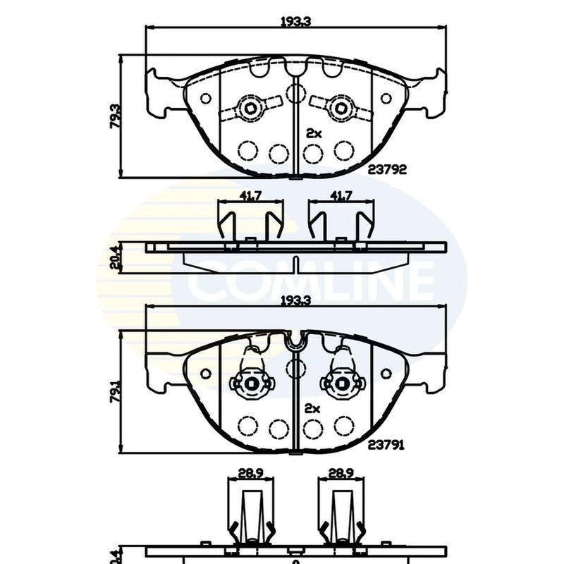 Comline 4 x Front Brake Pad Set CBP06000