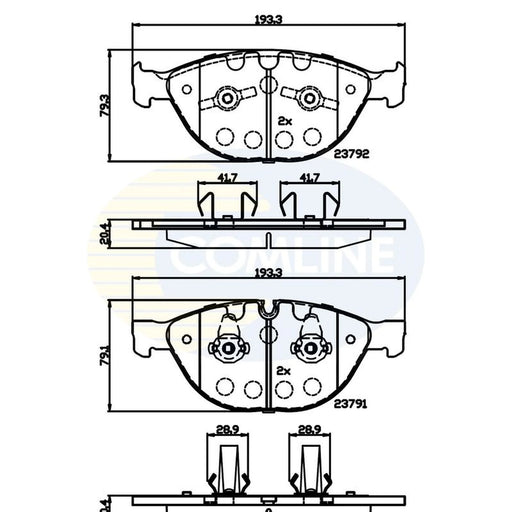 Comline 4 x Front Brake Pad Set CBP06000