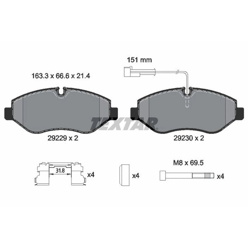 Textar Front Brake Pad Set 2922902