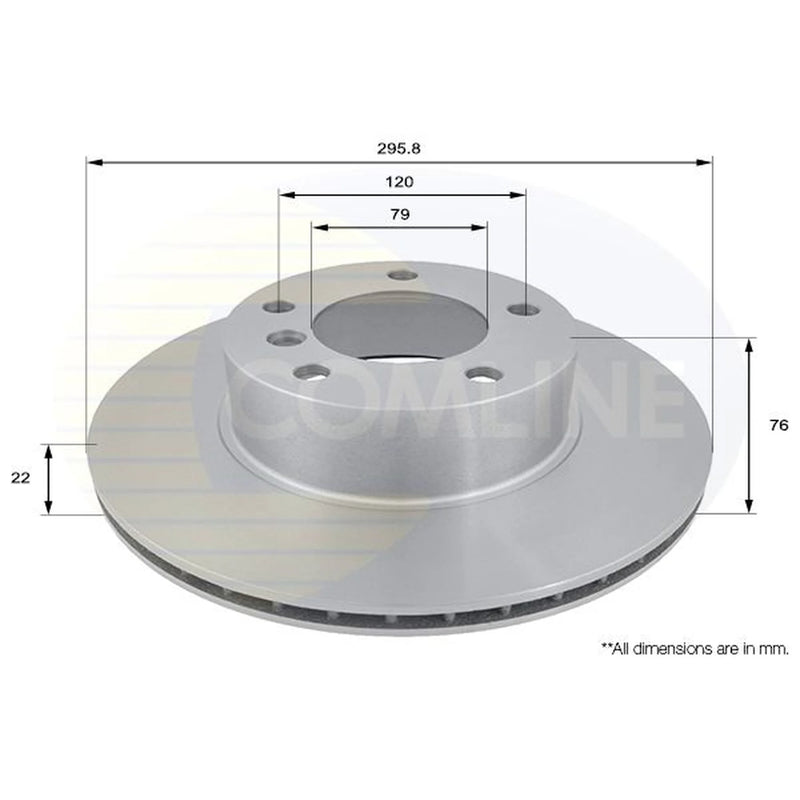 Comline 2 x Internally Vented Front Brake Discs ADC1705V