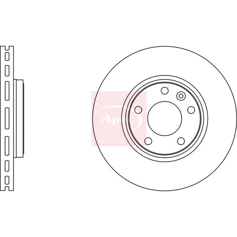 Apec 2 x Vented Front Brake Discs DSK2215