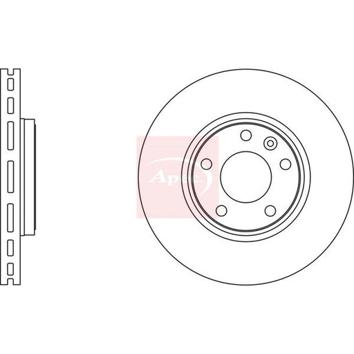 Apec 2 x Vented Front Brake Discs DSK2215