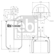 Febi Air Suspension Bellow 228mm Rear 109086