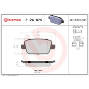 Brembo 4 x Rear Brake Pad Set P24075
