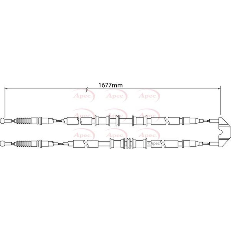 Apec Handbrake Cable Left Rear CAB1501