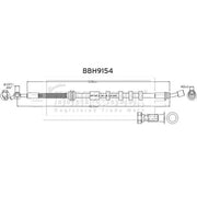Borg & Beck Brake Hydraulic Hose Line Front Righ BBH9154