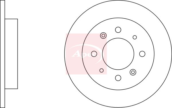 Apec 2 x Brake Disc Set Solid