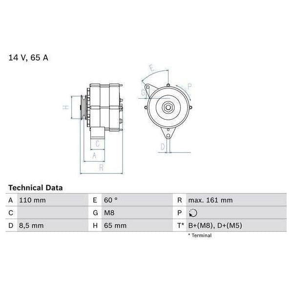 Bosch Reman Alternator 3423 0986034230 Bosch  - Town Parts