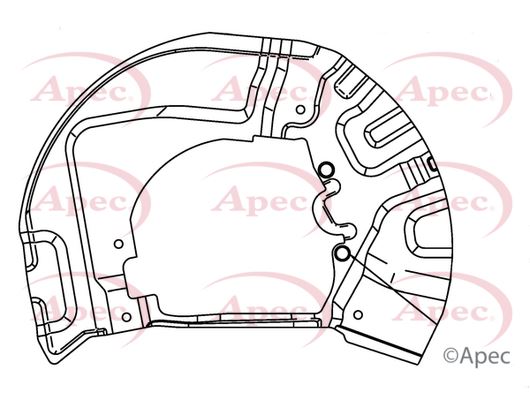 APEC ASG1023 Brake Disc Splash Guard Front Right Sheet Steel Fits BMW 5 Series APEC - Town Parts