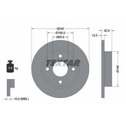 Textar 2 x Solid Front Brake Discs 92075303