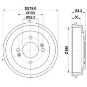 Mintex Brake Drum Assembly Rear MBD397