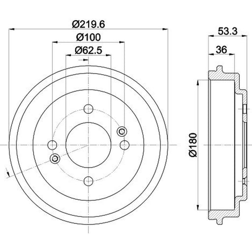 Mintex Brake Drum Assembly Rear MBD397