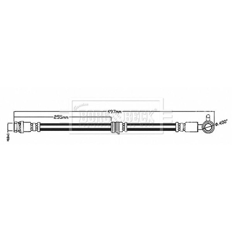 Borg & Beck Brake Hydraulic Hose Line Front Left BBH8697