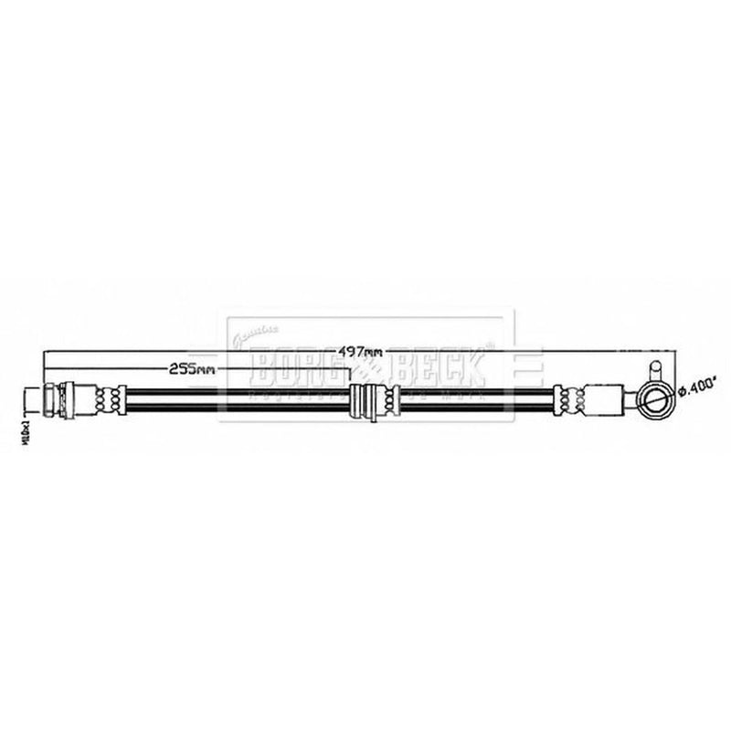 Borg & Beck Brake Hydraulic Hose Line Front Left BBH8697