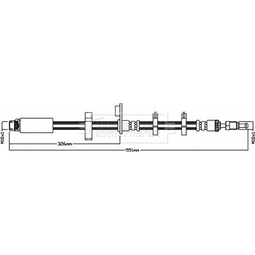 Borg & Beck Brake Hydraulic Hose Line Front Left BBH8536