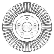 Borg & Beck 2 x Vented Front Brake Discs BBD6124S