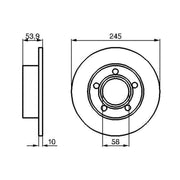 Bosch 2 x Solid Rear Brake Discs 0 986 478 461