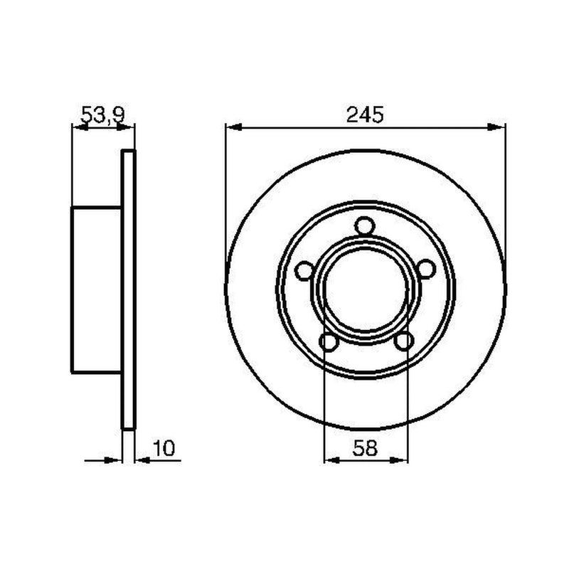 Bosch 2 x Solid Rear Brake Discs 0 986 478 461