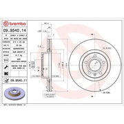 Brembo 2 x Front Brake Discs 09.9540.11