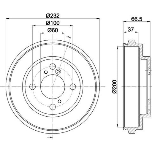 Mintex Brake Drum Assembly Rear MBD396