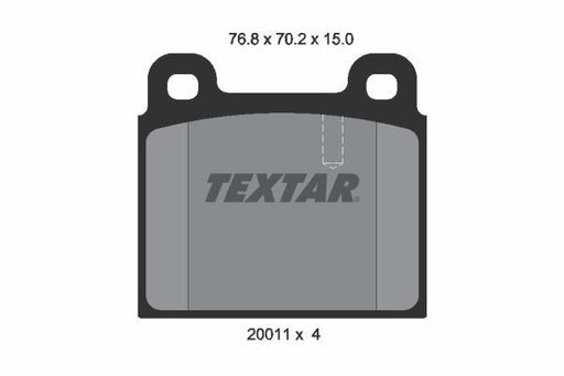 TEXTAR 2001107 Brake Pad Set Front For Teves Braking System Fits Porsche 911 TEXTAR - Town Parts