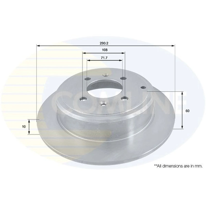 Comline 2 x Solid Rear Brake Discs ADC1524