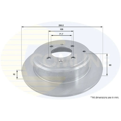 Comline 2 x Solid Rear Brake Discs ADC1524