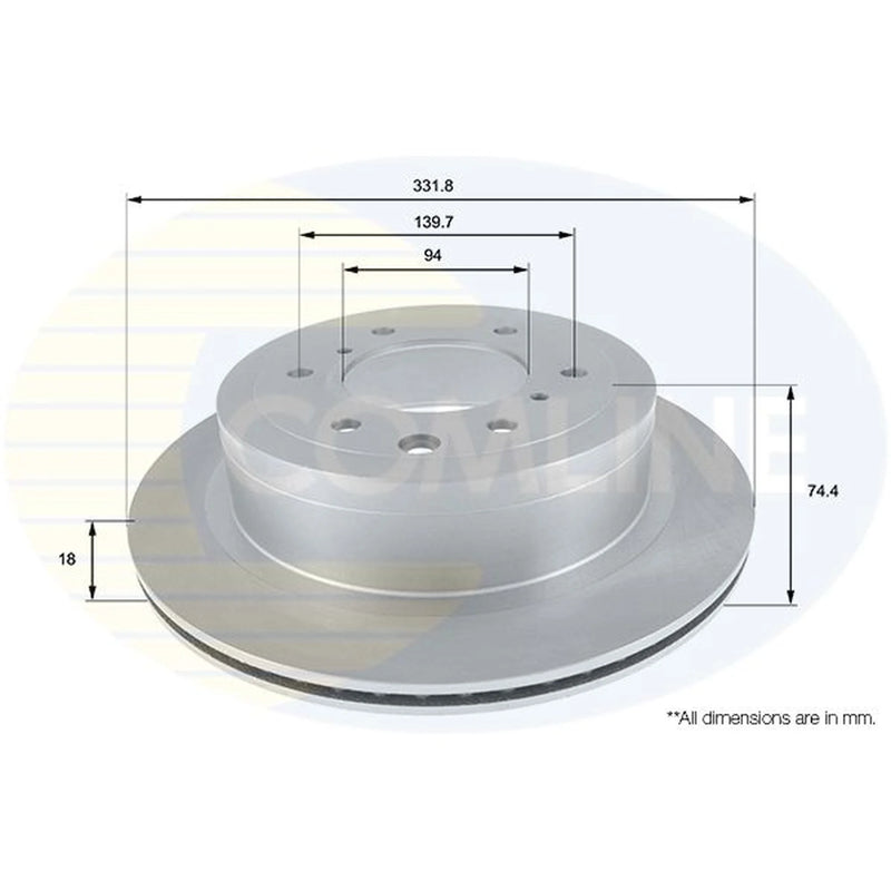 Comline 2 x Rear Brake Discs ADC0380V