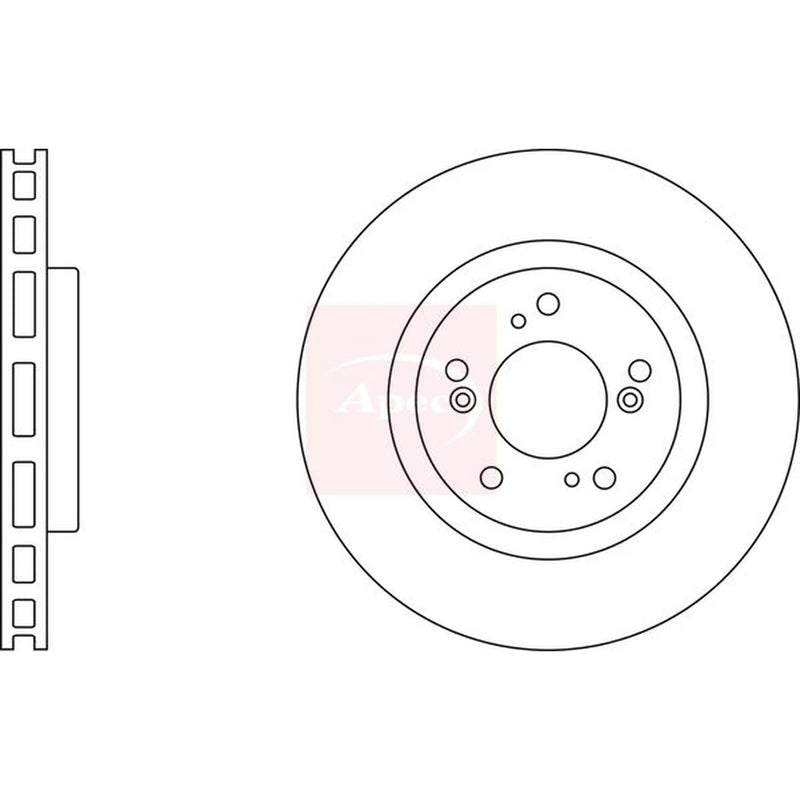 Apec 2 x Vented Front Brake Discs DSK2329
