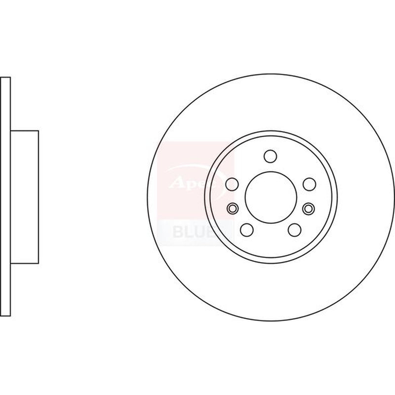 Apec 2 x Solid Rear Brake Discs SDK6856
