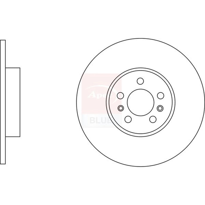 Apec 2 x Solid Rear Brake Discs SDK6856