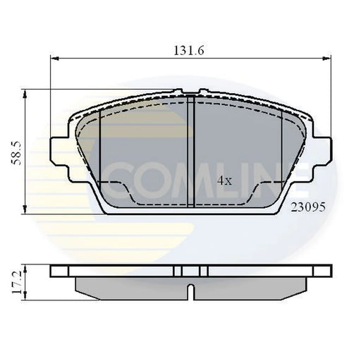 Comline 4 x Front Brake Pad Set CBP0802