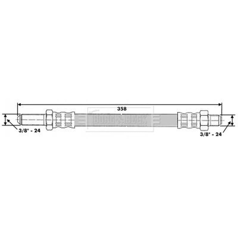 Borg & Beck Brake Hydraulic Hose Line Rear Left BBH6525