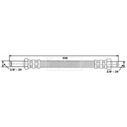 Borg & Beck Brake Hydraulic Hose Line Rear Left BBH6525